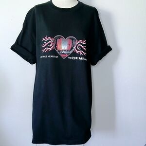 Hemi Tee Mens Size XL Black The True Heart of The Hemi Owner